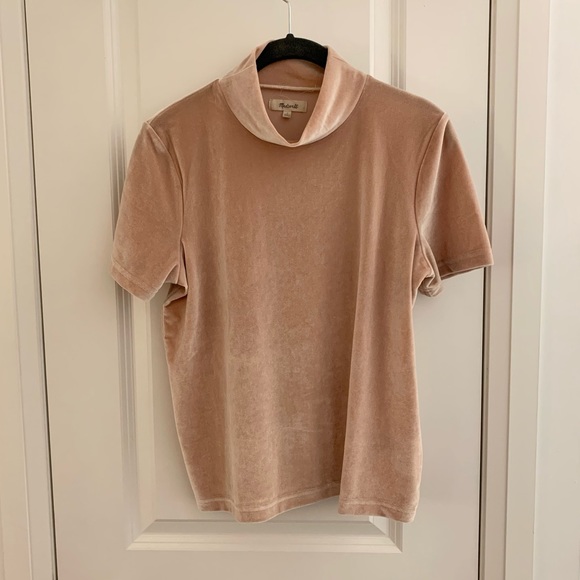 Madewell Blush Velvet Mockneck Tee - Picture 3 of 3